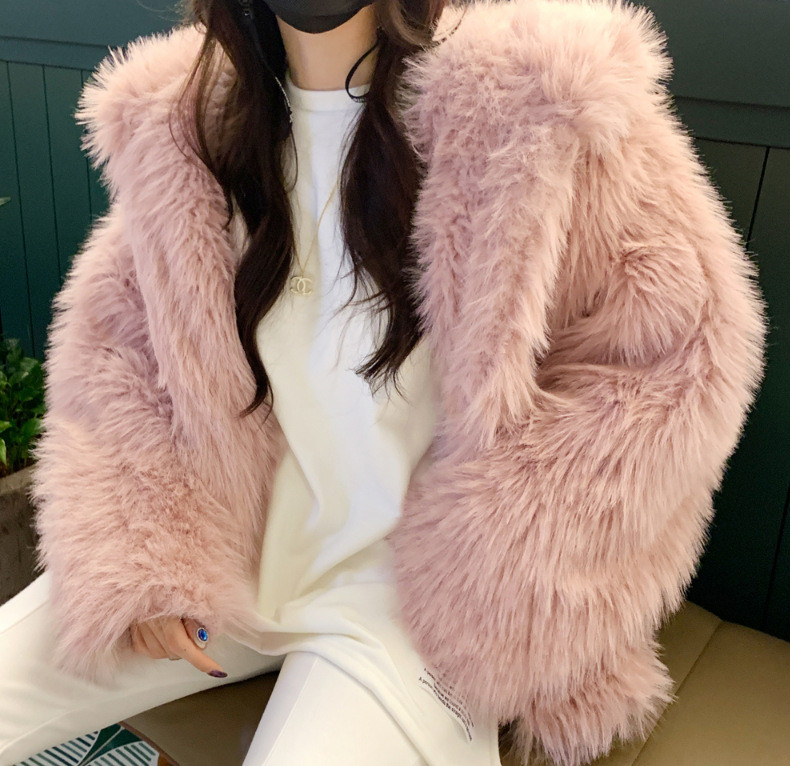 Loose and lazy style fox fur winter coat women's casual, fashionable and warm outdoor coat