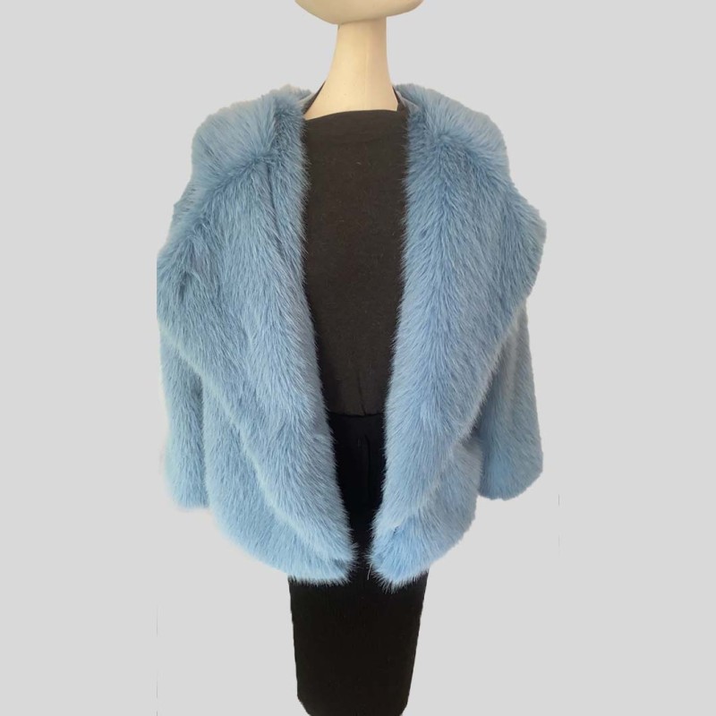Wool-fur-like suit collar winter multi-color coat women's casual fashionable warm outdoor coat
