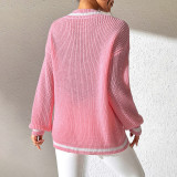 Fall and winter versatile sweaters academic style V-neck pullover sweaters relaxed and casual sweaters