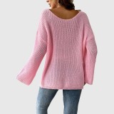 Autumn/Winter Bowknot Embroidered Patch Sweater College-style V-neck Pullover Sweater Sleeveless Flared Sleeve Sweater