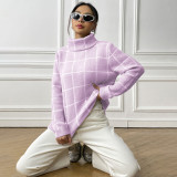Woven shirts, base layer tops, sweaters color-blocked high-neck sweaters loose and casual sweaters