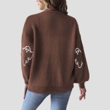 Halloween sweater coat sweater buttoned cartoon flowered sweater loose and casual sweater