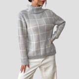 Woven shirts, base layer tops, sweaters color-blocked high-neck sweaters loose and casual sweaters
