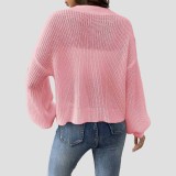 Hand-hooked flower patchwork short-sleeved sweater buttoned machine-woven cardigan sweater loose and casual sweater