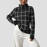 Woven shirts, base layer tops, sweaters color-blocked high-neck sweaters loose and casual sweaters