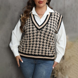 Striped contrast-color patchwork sweater casual and fashionable sweater peacock pattern pullover sweater