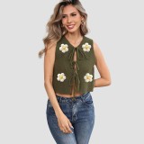 Sexy bow tie strap sweater casual and fashionable sweater hand-knitted patchwork lace cardigan sweater