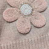 Floral embroidery beaded sweater fall/winter casual fashionable sweater collar with contrasting color patchwork design sweater