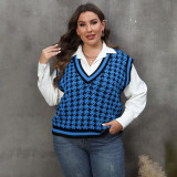 Striped contrast-color patchwork sweater casual and fashionable sweater peacock pattern pullover sweater