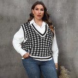 Striped contrast-color patchwork sweater casual and fashionable sweater peacock pattern pullover sweater