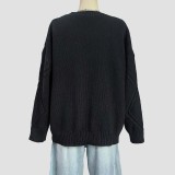 Diamond-patterned jacquard loose sweater casual and fashionable sweater laid-back pullover sweater