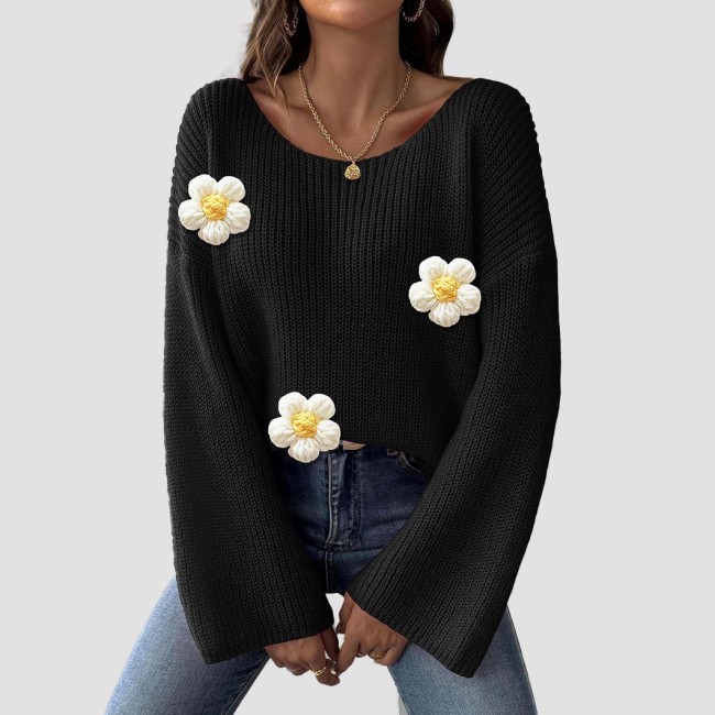 Turtleneck sweater casual and fashionable sweater single-shoulder, frilly sleeve sweater