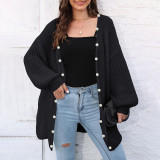 Winter and autumn thick cardigan sweater casual and fashionable sweater loose and lazy wind-blown knitted sweater