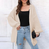 Winter and autumn thick cardigan sweater casual and fashionable sweater loose and lazy wind-blown knitted sweater