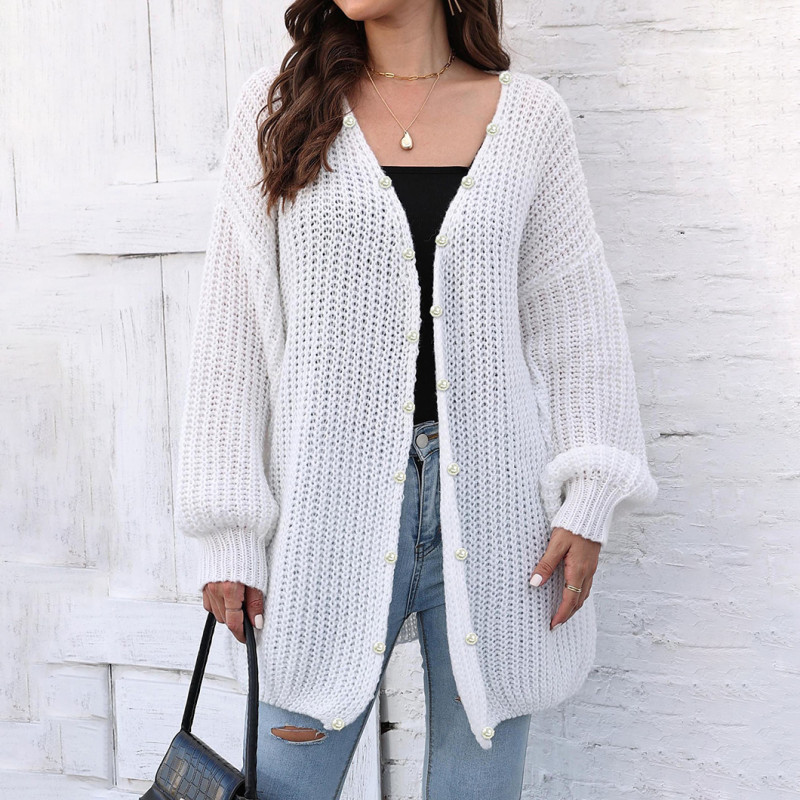 Winter and autumn thick cardigan sweater casual and fashionable sweater loose and lazy wind-blown knitted sweater
