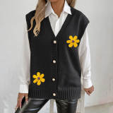 Winter and autumn pullovers and sweaters casual and fashionable sweaters pearl-buttoned loose cardigan sweaters