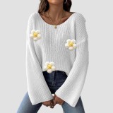 Turtleneck sweater casual and fashionable sweater single-shoulder, frilly sleeve sweater