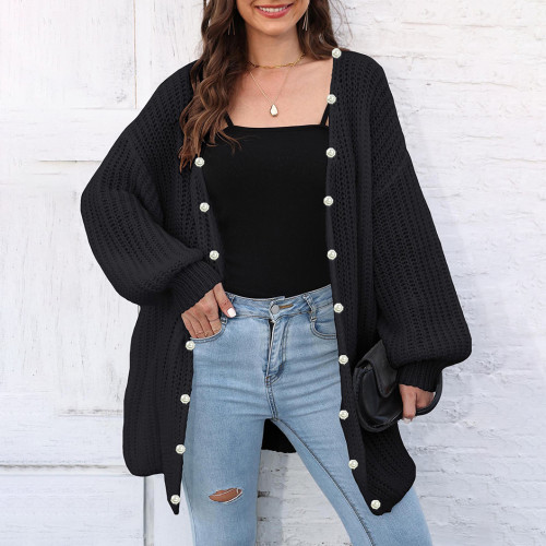 Winter and autumn thick cardigan sweater casual and fashionable sweater loose and lazy wind-blown knitted sweater