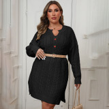 V-neck twisted machine-knitted sweater casual and fashionable sweater solid-color strawberry-buttoned three-dimensional decorative sweater