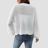 Woven buttoned sweater casual and fashionable sweater short-style heart-shaped sweater