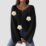 Turtleneck sweater casual and fashionable sweater single-shoulder, frilly sleeve sweater