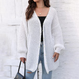 Winter and autumn thick cardigan sweater casual and fashionable sweater loose and lazy wind-blown knitted sweater