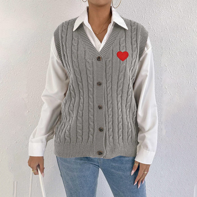 Outerwear with a cardigan knitted sweater casual and fashionable sweater three-dimensional flower-embroidered jacket-style sweater