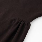 Sexy Low-Waisted Backless Halter Dress with SpandexDrawstrings Slimming Evening Gown Dress