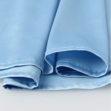 Sexy deep V lace sheer dress backless neckline dress blue elegant evening gown long dress