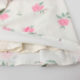 Sexy hot girl dress floral print halter top dress figure-hugging backless beach dress