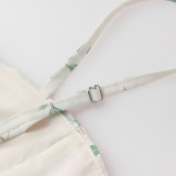 Sexy hot girl dress floral print halter top dress figure-hugging backless beach dress