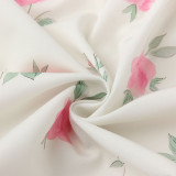 Sexy hot girl dress floral print halter top dress figure-hugging backless beach dress