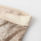 Sexy sequined plunging top dress figure-hugging backless party dress party hourglass-shaped dress