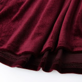V-neck bow tie velvet dress party dress fall-winter elegant and cute dress