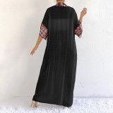 Women's sun protection cardigan cover-ups color-blocked long-style cover-ups fashionable and sexy beach vacation cover-ups