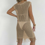 Sexy sheer see-through cover-ups fringed patchwork cover-ups fashionable and sexy beach resort cover-ups