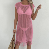 Sexy sheer see-through cover-ups fringed patchwork cover-ups fashionable and sexy beach resort cover-ups