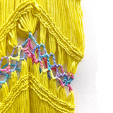 Hand-hooked tie-dye fringed cover-ups randomly gradient halter-neck bikini-style long cover-ups fashionable and sexy beach vacation cover-ups