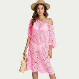 Sexy V-neck sheer cover-ups woven bikini cover-ups stylish fitted beach cover-ups