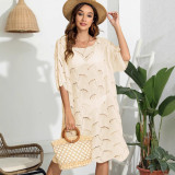 Sexy V-neck sheer cover-ups woven bikini cover-ups stylish fitted beach cover-ups