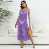 Lady's sexy tank cover-ups open-knit mesh halter cover-ups fashionable beach bikini cover-ups