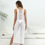 Lady's sexy tank cover-ups open-knit mesh halter cover-ups fashionable beach bikini cover-ups