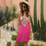 Hand-hooked floral patchwork cover-ups sheer sexy bandeau cover-ups fashionable and sexy beach resort cover-ups