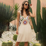 Hand-hooked floral patchwork cover-ups sheer sexy bandeau cover-ups fashionable and sexy beach resort cover-ups