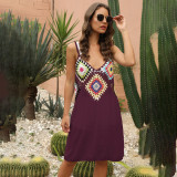 Hand-hooked floral patchwork cover-ups sheer sexy bandeau cover-ups fashionable and sexy beach resort cover-ups