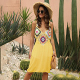 Hand-hooked floral patchwork cover-ups sheer sexy bandeau cover-ups fashionable and sexy beach resort cover-ups