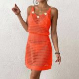 Hand-hooked floral patchwork cover-ups sheer sexy high-waisted bandeau cover-ups fashionable and sexy beach resort cover-ups