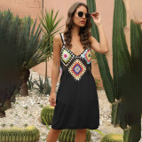 Hand-hooked floral patchwork cover-ups sheer sexy bandeau cover-ups fashionable and sexy beach resort cover-ups