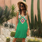 Hand-hooked floral patchwork cover-ups sheer sexy bandeau cover-ups fashionable and sexy beach resort cover-ups