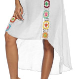 Hand-hooked feature patchwork cover-ups off-shoulder irregular cover-ups fashionable beach resort cover-ups